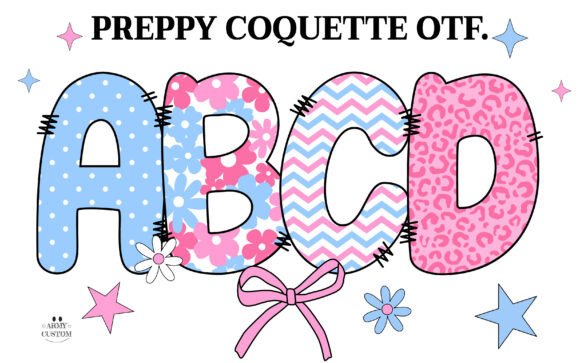 Preppy Coquette: A Retro Floral Font for Timeless Branding